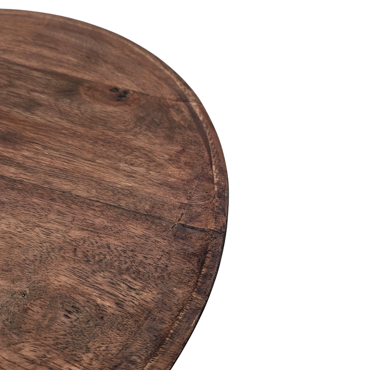 Holzteller Dekoteller rund hellbraun dunkelbraun 37 cm Kerzenteller Mangoholz