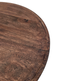 Holzteller Dekoteller rund hellbraun dunkelbraun 37 cm Kerzenteller Mangoholz