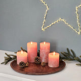 Holzteller Dekoteller rund hellbraun dunkelbraun 37 cm Kerzenteller Mangoholz