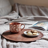 Holzteller Dekoteller rund hellbraun dunkelbraun 37 cm Kerzenteller Mangoholz