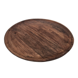 Holzteller Dekoteller rund hellbraun dunkelbraun 37 cm Kerzenteller Mangoholz