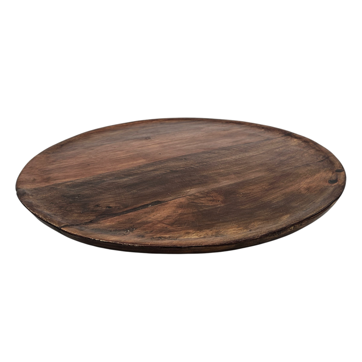 Holzteller Dekoteller rund hellbraun dunkelbraun 37 cm Kerzenteller Mangoholz