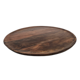 Holzteller Dekoteller rund hellbraun dunkelbraun 37 cm Kerzenteller Mangoholz