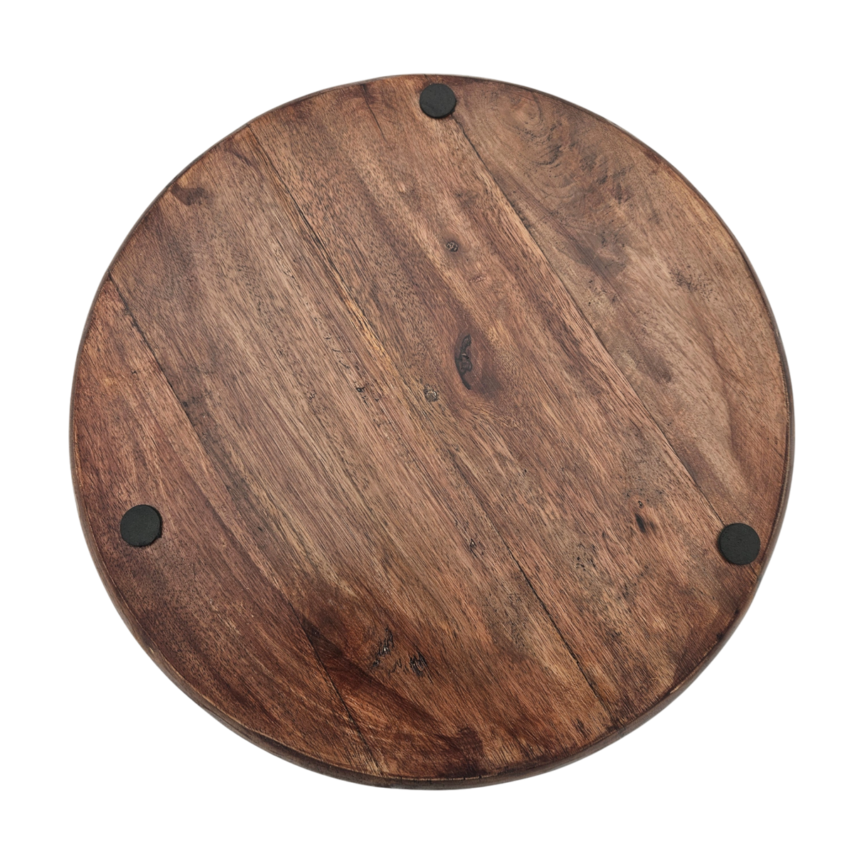 Holzteller Dekoteller rund hellbraun dunkelbraun 37 cm Kerzenteller Mangoholz