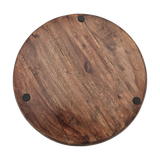 Holzteller Dekoteller rund hellbraun dunkelbraun 37 cm Kerzenteller Mangoholz