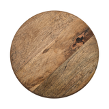 Dekoteller rund auf Füßen Kerzentablett Mangoholz 29 cm Holztablett Blumenhocker Dekorativ