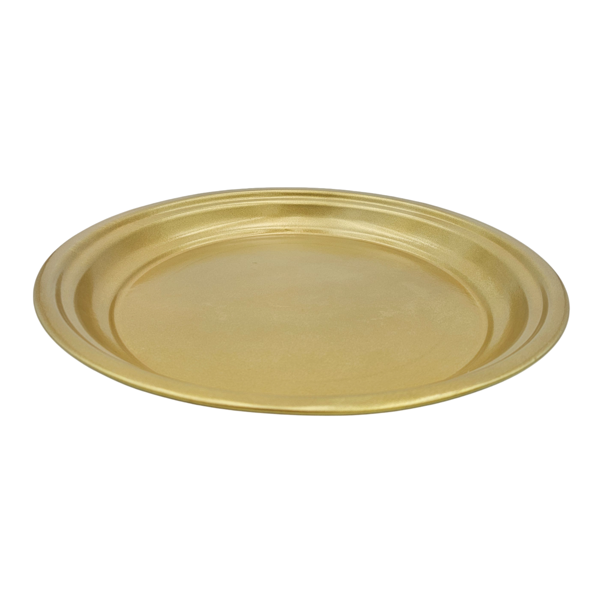 Metallteller Dekoteller rund Gold 30 cm Kerzenteller Kerzentablett Adventsteller Weihnachten