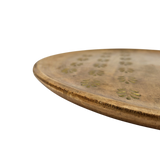 Holzteller Deko Teller Kerzenteller rund 22 o 30 cm Blattmuster braun Mangoholz dekobrett