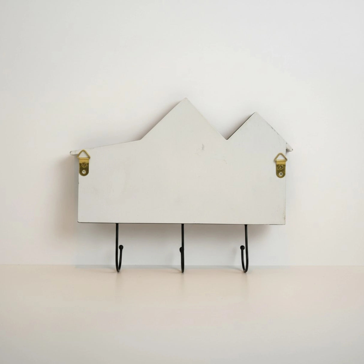 Wandgarderobe weiß Shabby Landhaus – 3 Haken, 1 Schublade, Haus & Stern Flurgarderobe