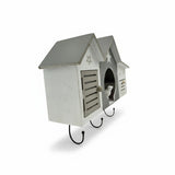 Wandgarderobe weiß Shabby Landhaus – 3 Haken, 1 Schublade, Haus & Stern Flurgarderobe