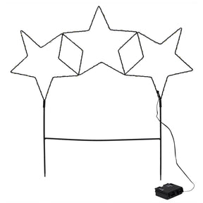 Gartenstecker Stern LED Weihnachtsbeleuchtung Batterie Timer warmweiß 60x60 cm - Weihnachtsbeleuchtung