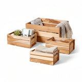 Holzkiste Teakholz Dekokiste Korb Aufbewahrungsbox Box 28x22 o. 20x13 cm Holzbox