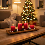 Holztablett Holzbrett Dekoschale Holzschale braun 48x22 cm Kerzentablett Dekobrett XXL