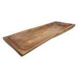 Holztablett Holzbrett Dekoschale Holzschale braun 48x22 cm Kerzentablett Dekobrett XXL