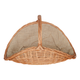 Kaminholzkorb mit Jute XXL Weidenkorb Holzkorb Holztrage 43x70 cm