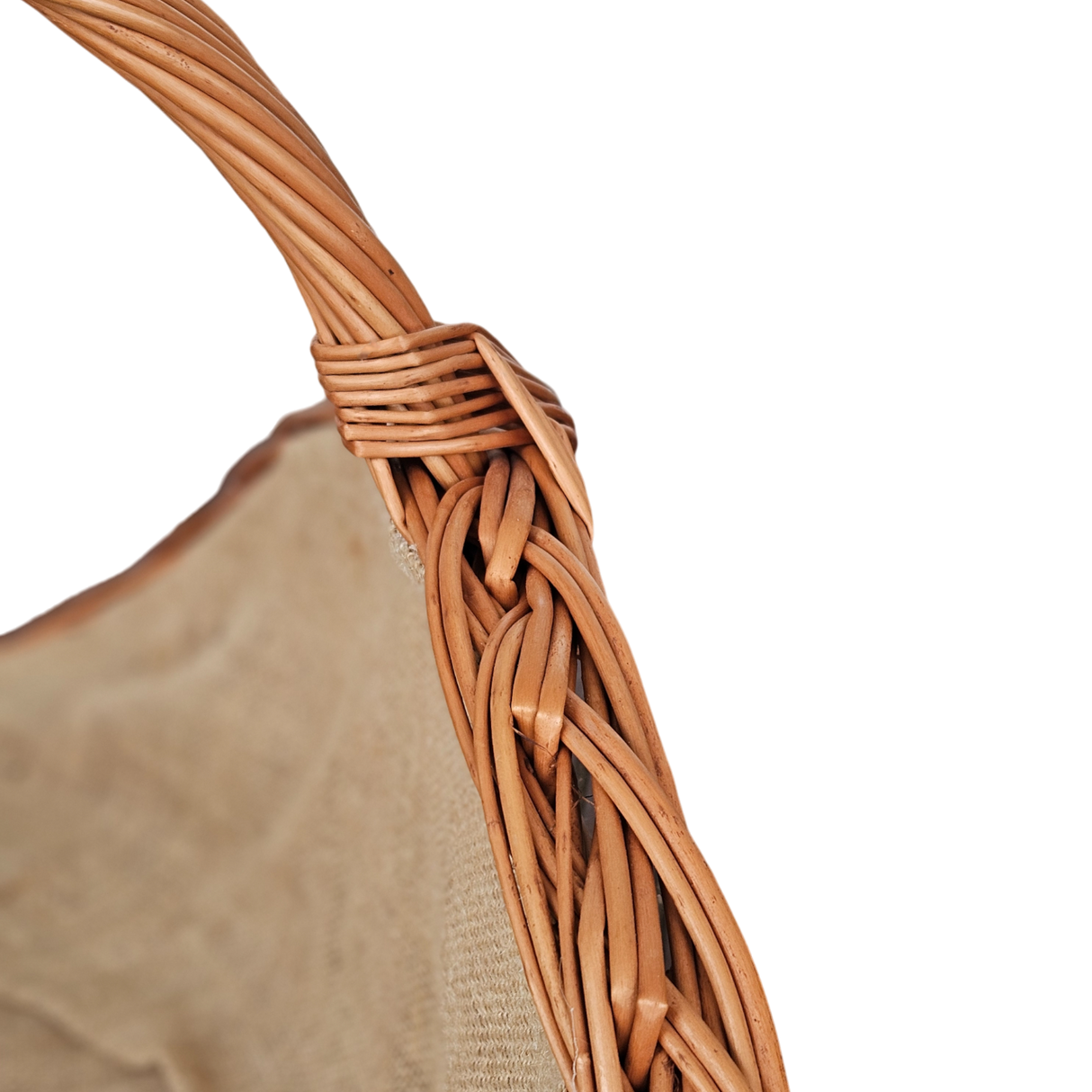 Kaminholzkorb mit Jute XXL Weidenkorb Holzkorb Holztrage 43x70 cm