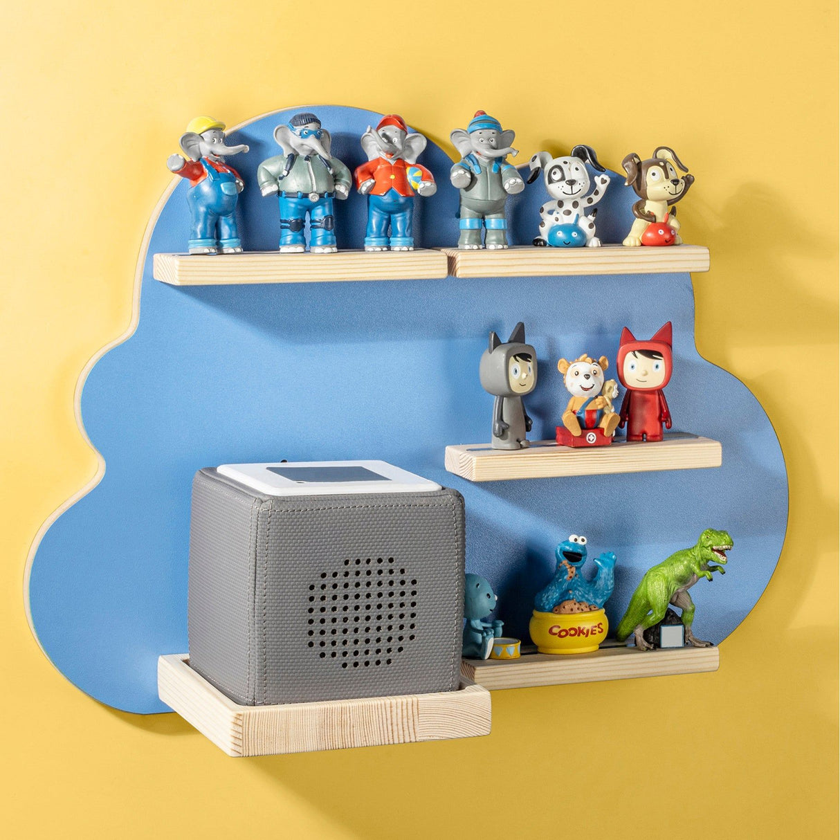 Hörspielfigurenregal Kinderregal Wandregal Regale Magnet Blau Wolkenregal 48x35cm