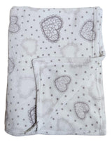 Kuscheldecke Decke Tagesdecke Herzen 150x200 cm Creme Grau Beige Rot Wohndecke