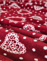 Kuscheldecke Decke Tagesdecke Herzen 150x200 cm Creme Grau Beige Rot Wohndecke