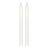 Kerze LED 2er Set Batteriebetrieb warmweiß flackern Stabkerzen Creme Rot Wachs