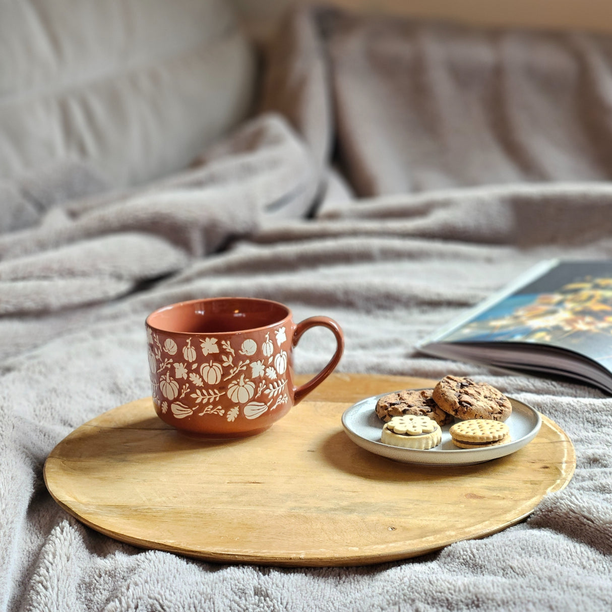 Holzteller Dekoteller rund hellbraun dunkelbraun 37 cm Kerzenteller Mangoholz