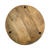 Holzteller Dekoteller rund hellbraun dunkelbraun 37 cm Kerzenteller Mangoholz