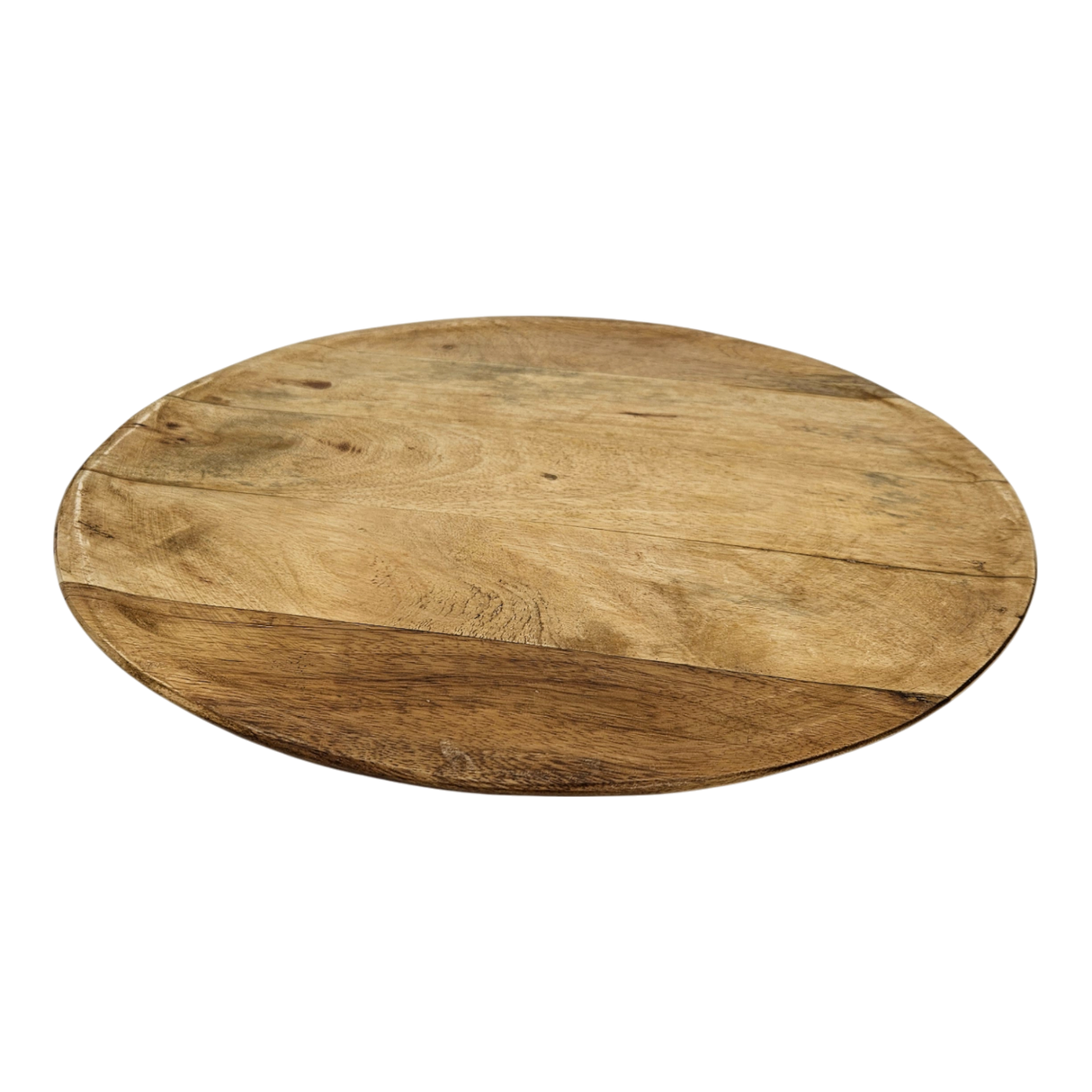 Holzteller Dekoteller rund hellbraun dunkelbraun 37 cm Kerzenteller Mangoholz