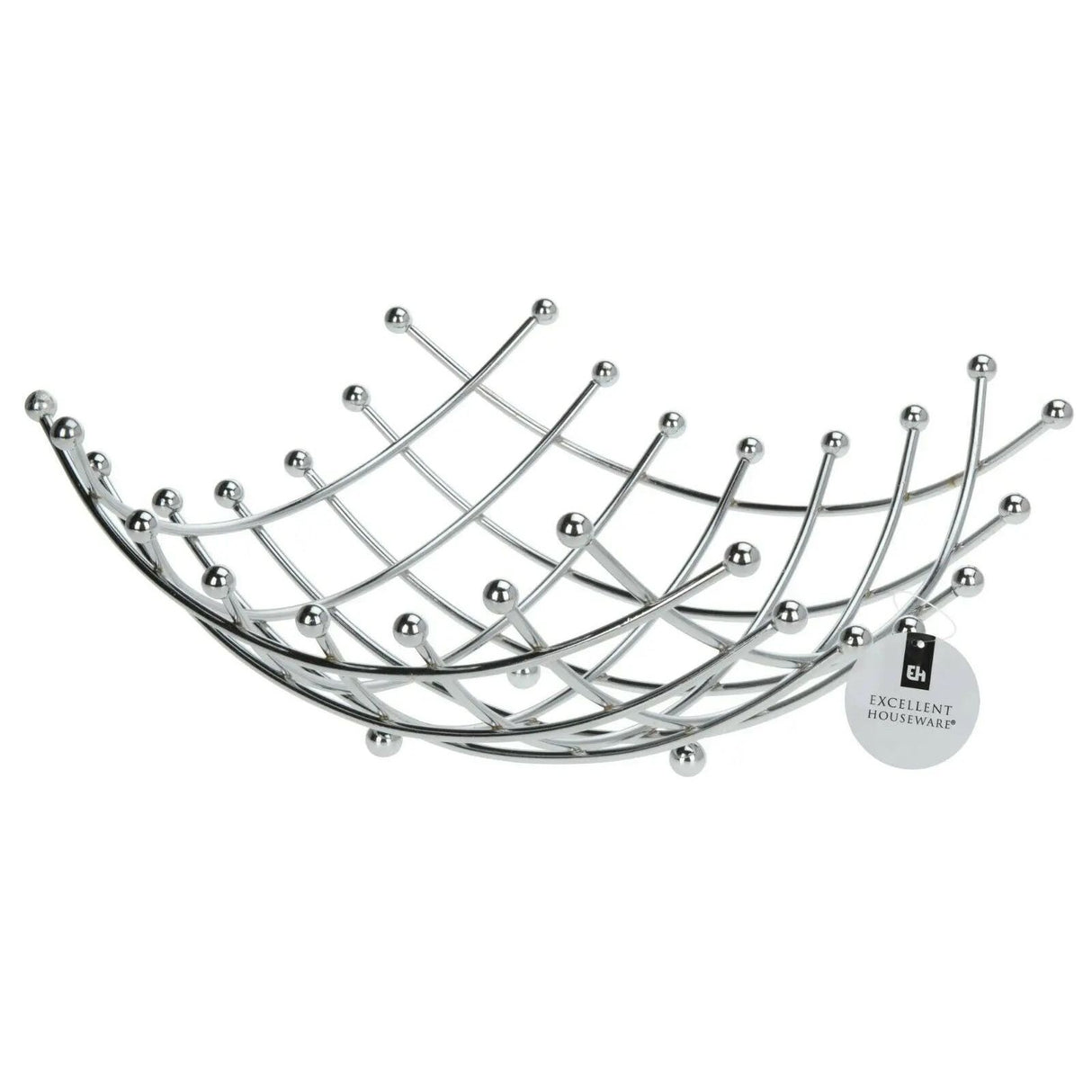 Obstschale 30x30 cm Metall silber Chrom Korb Obstkorb Gitter Ablagekorb Schale