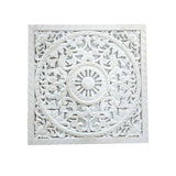 Wandornament Holz weiß 40 x 40 cm shabby Landhaus Ornament Holzornament Holzbild