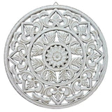 Ornament Holzbild Wandornament Holz shabby weiß Landhaus Dekoration Mandala Deko