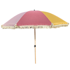 Sonnenschirm Strandschirm Schirm UV Schutz Fransen ROSA GELB knickbar Ø 170 cm - Sonnenschirm