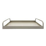 Tablett Metall 2er Set Beige Modern Serviertablett Dekotablett 38x28 u 30x20 cm Sand