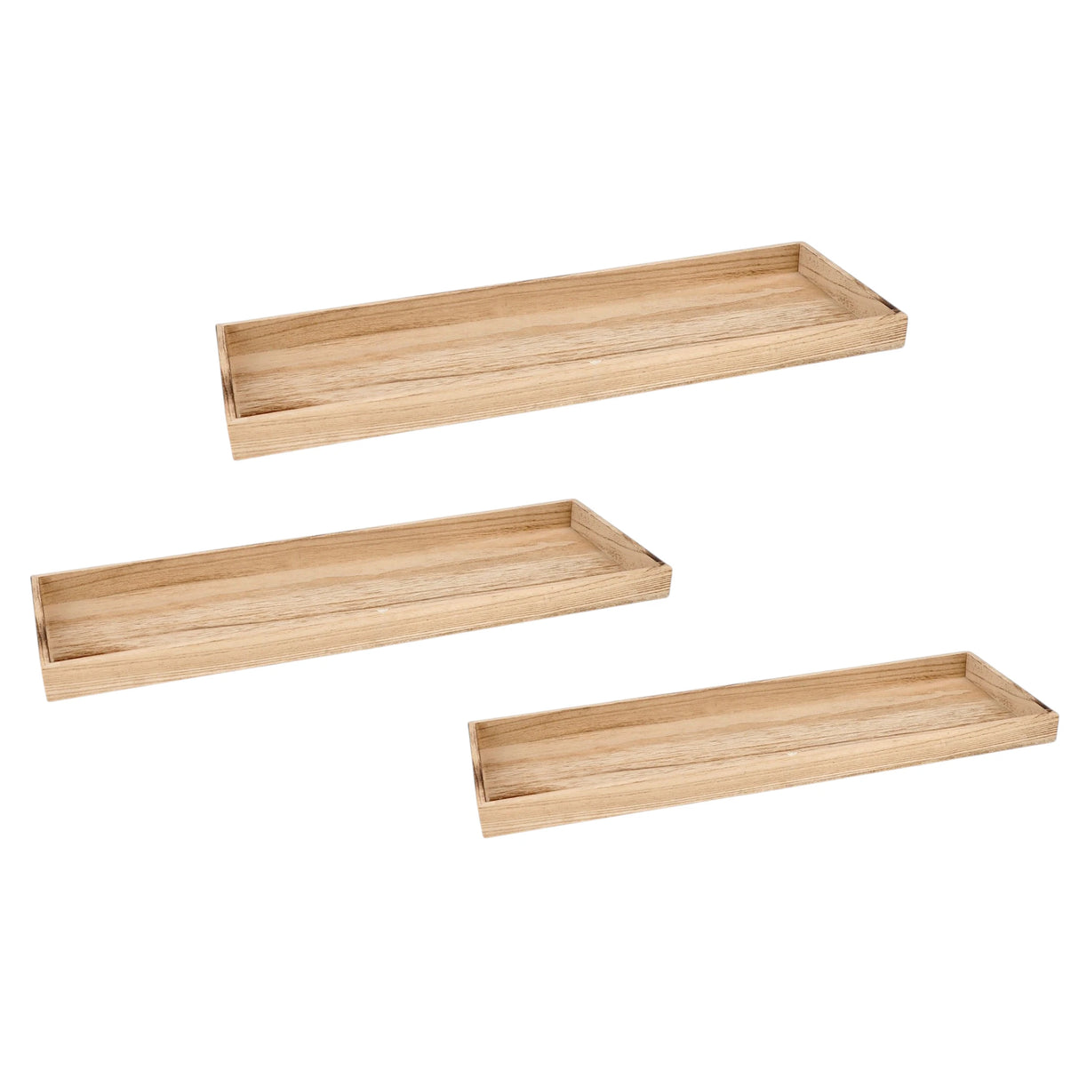 Tablett Holz 3er Set Dekotablett 30-60 cm Holztablett Serviertablett Basteln