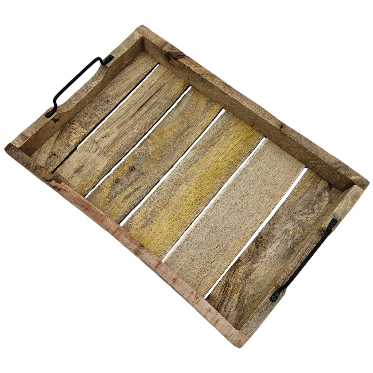 Tablett Dekotablett Holz Mangoholz braun Deko Tischdeko Mango Holztablett B-WARE