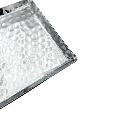 Dekotablett Hammerschlag BWare silber