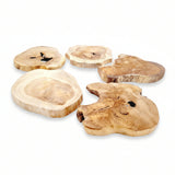 Baumscheibe Teak Scheibe Holzscheibe Untersetzer Holz Massiv 16-20 cm Rustikal Tablett