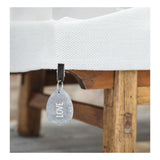 4er Set Tischdeckenbeschwerer grau Stein Love Luck Happy Smile Stahlclips 250 gr