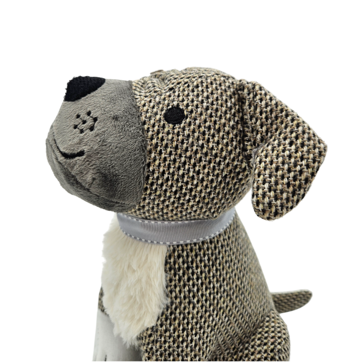 Dekorativer Türstopper für Zuhause und Büro Boden-Türstopper Stofftier karierter Hund