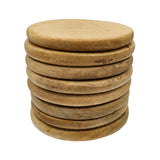 Teakholz Untersetzer rund 10 cm 8er Set – für Getränke & Raclette Rustikale Tischdeko