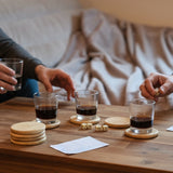 Teakholz Untersetzer rund 10 cm 8er Set – für Getränke & Raclette Rustikale Tischdeko