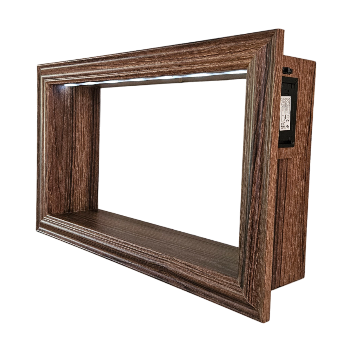 Wandregal Holzregal Dekoregal Modern mit LED 40x25 cm braun Bilderrahmen