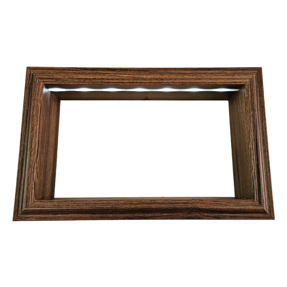 Wandregal Holzregal Dekoregal Modern mit LED 40x25 cm braun Bilderrahmen