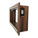 Wandregal Holzregal Dekoregal Modern mit LED 40x25 cm braun Bilderrahmen