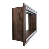 Wandregal Holzregal Dekoregal Modern mit LED 40x25 cm braun Bilderrahmen