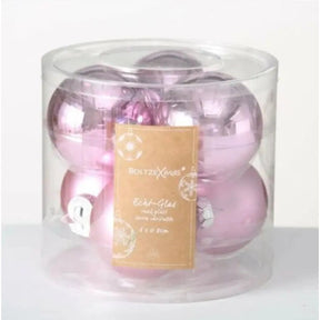 Weihnachtskugeln Christbaumschmuck Christbaumkugeln Glas Kugeln Hellrosa,Ø 8 cm 6er Kugel-Set - Weihnachtskugeln