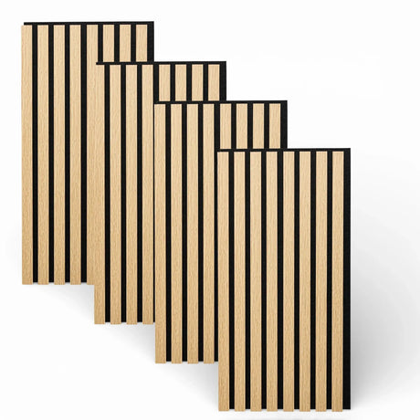 Akustikpaneel Wandpaneel Holz 60x30 4 Stück Wanddeko Wandvertäfelung Wandverkleidung - Wandbild