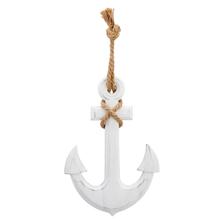 Anker Dekoanker Dekoration Maritim weiß Seil Tau 32x22 hängen Hochzeit Wandhaken - Anker