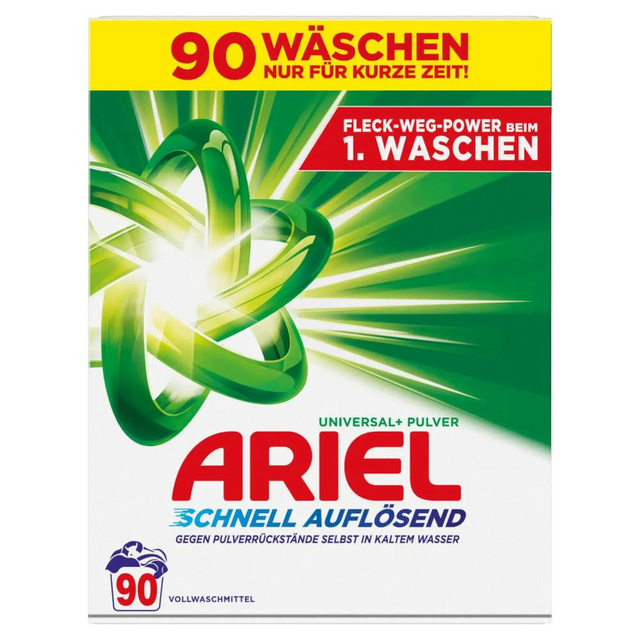 Ariel Waschmittel Universal+ Vollwaschmittel Pulver schnell auflösend 4,95kg 90 WL - Waschmittel