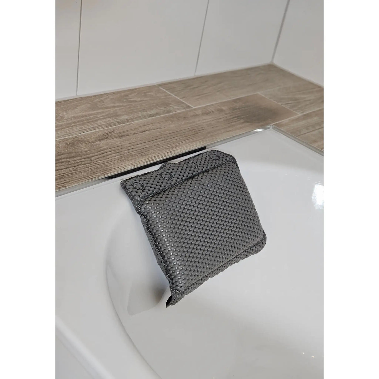 Badewannenkissen grau weiß blau Badekissen mit Saugnäpfen Spa Wannenkissen Kopfkissen - Badewannenkissen