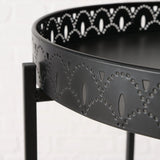 Beistelltisch Dekotisch Tabletttisch rund schwarz Metalltisch 45x40 cm - Beistelltisch